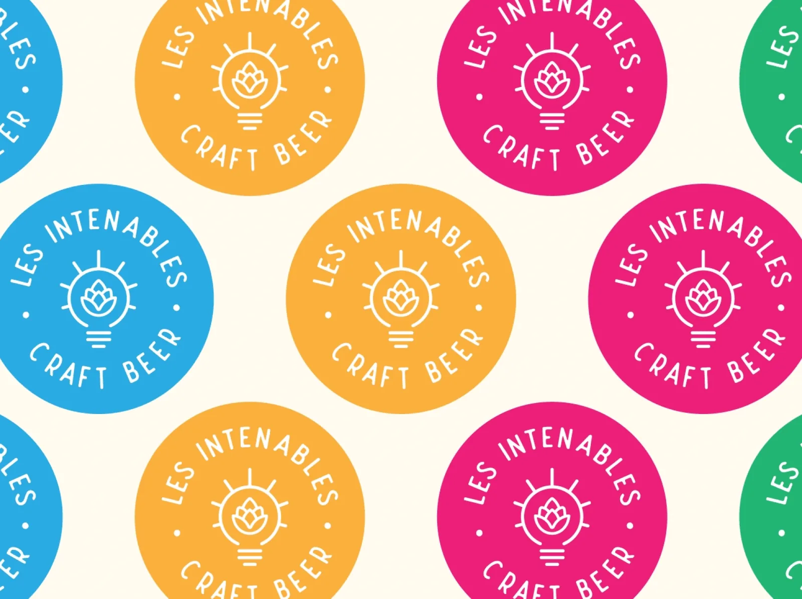 Planche de stickers ronds « Les Intenables Craft Beer »