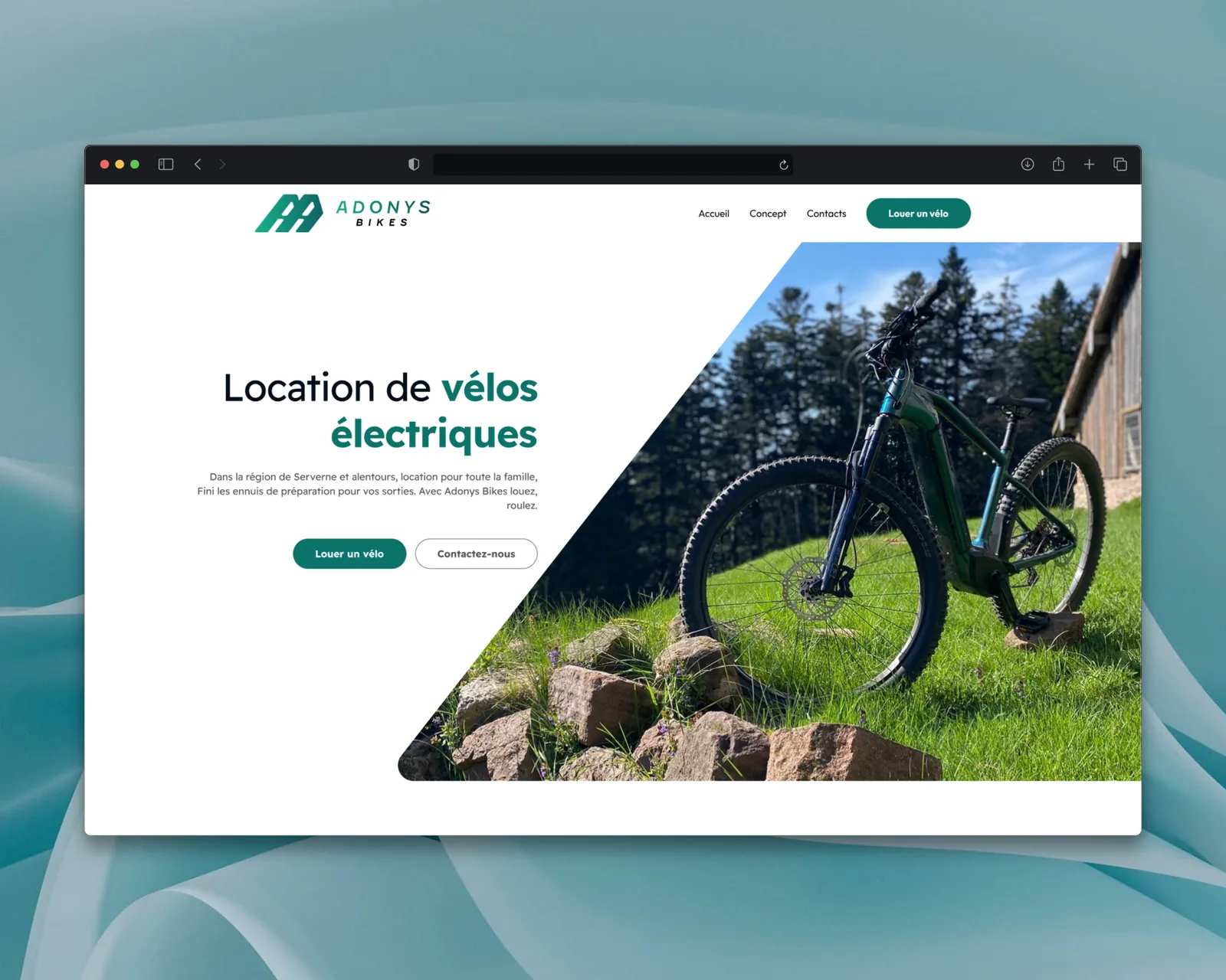 Maquette du site Adonys Bikes