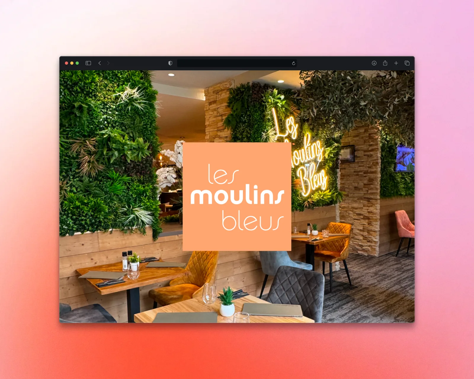 Page d'accueil du site Les Moulins Bleus